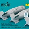 RESKIT RS32-0535 GBU-10 BL755 cluster bombs (4 pcs) (3D Printed) 1/32
